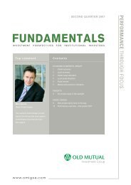 Fundamentals - July 2007 - Old Mutual