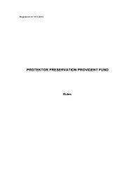 PROTEKTOR PRESERVATION PROVIDENT FUND - Old Mutual