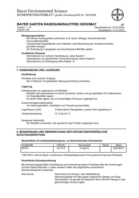 sicherheitsdatenblatt-rasenunkrautfrei-hedomat.pdf ... - Oleandershop