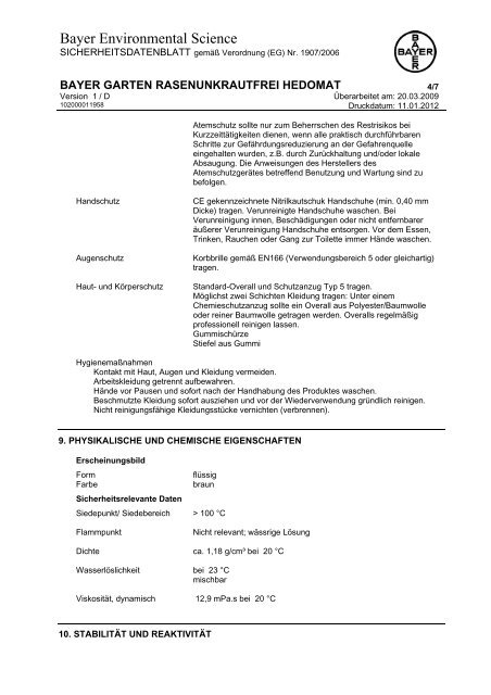 sicherheitsdatenblatt-rasenunkrautfrei-hedomat.pdf ... - Oleandershop