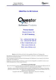 Handbuch QMailFilter (PDF) - Thomas Quester Software