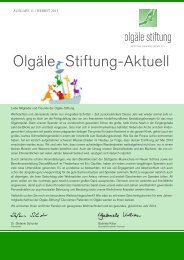 Olgäle Stiftung-Aktuell - Olgäle Stiftung für das kranke Kind