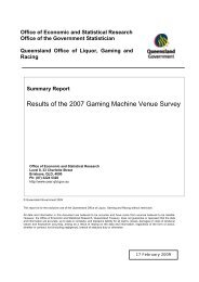 Summary Report - Results of the 2007 Gaming Machine Venue Survey