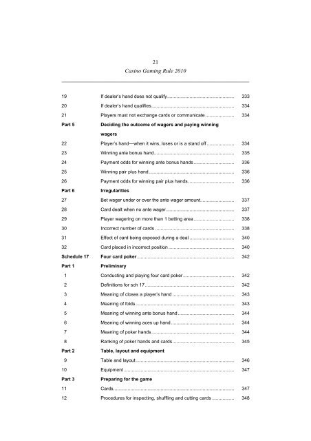 Casino Gaming Rule 2010 - Office of Liquor, Gaming and Racing