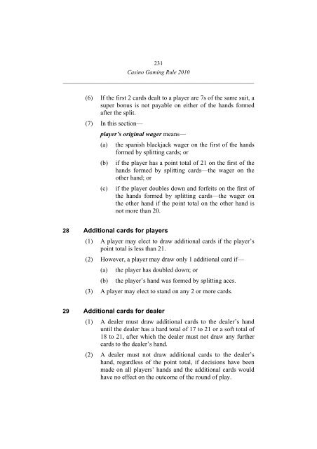 Casino Gaming Rule 2010 - Office of Liquor, Gaming and Racing