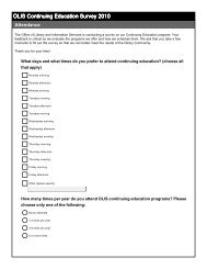 OLIS Continuing Education Survey 2010 - Office of Library and ...