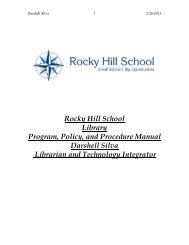 Rocky Hill School Library Program, Policy, and Procedure Manual ...