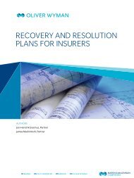 RecoveRy and Resolution Plans foR insuReRs - Oliver Wyman