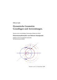 Dynamische Geometrie - Mathematik - Universität des Saarlandes