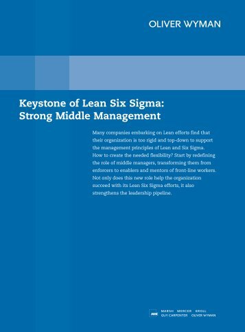 Keystone of Lean Six Sigma: Strong Middle ... - Oliver Wyman
