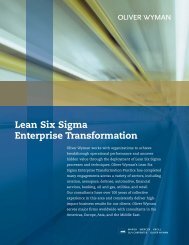 Lean Six Sigma Enterprise Transformation - Oliver Wyman
