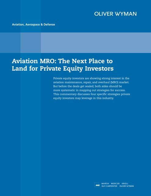 Aviation MRO: The Next Place to Land for Private ... - PlaneStats