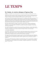 En Valais, la contre-attaque d'Ignace Rey - OLLO
