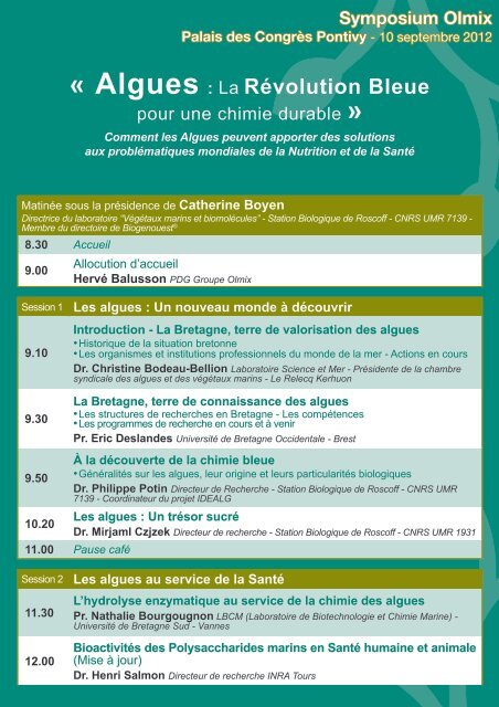 symposium sur les algues - Olmix