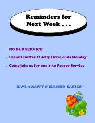 Reminders for Next Week . . . - Our Lady of Perpetual Help School