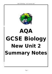 AQA GCSE Biology