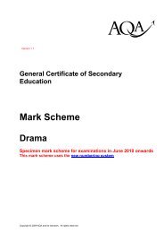 AQA Specimen Paper Mark Scheme