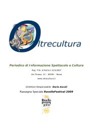 Periodico di Informazione Spettacolo e Cultura - Oltrecultura