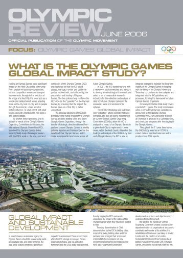what is the olympic games global impact study? - International ...
