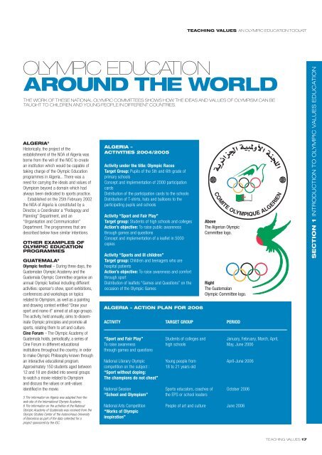 Teaching Values- An Olympic Education Toolkit - International ...