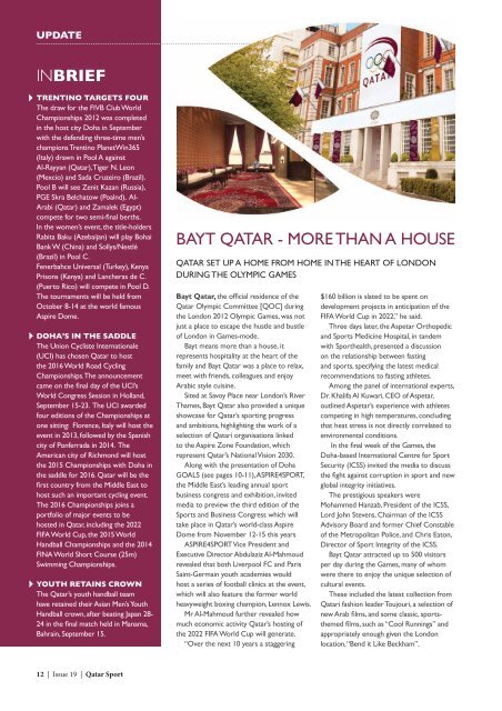 Qatar sport COVERMG.indd - Qatar Olympic Committee