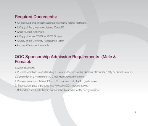 Qatar Olympic Committee Scholarship Programme