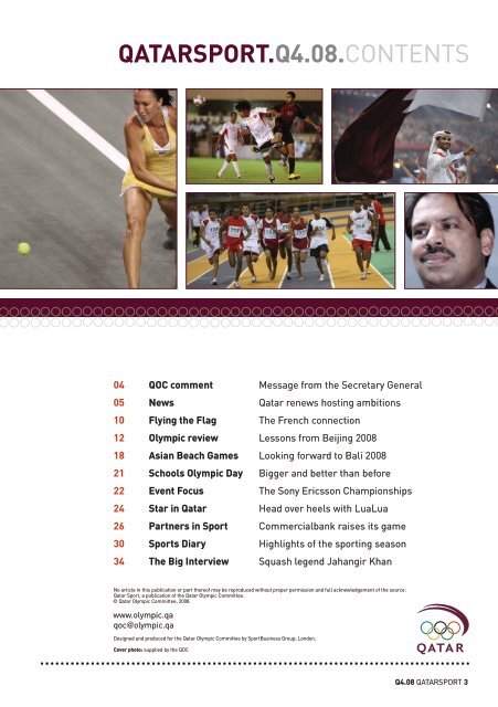 the official magazine of the qatar olympic committee QatarSport