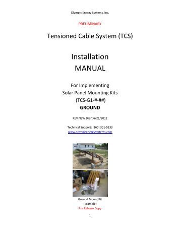 TCS G1 Installation Manual - Olympic Energy Systems, Inc.