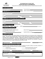 Medical Records Request - Olympic Medical Center
