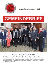 Gemeindebrief Juni bis September 2012 - Evangelische Kirche in ...