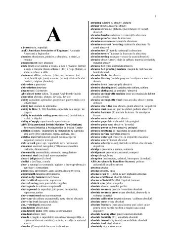 English/Romanian Dictionary for Mechanical and Metallurgical ...