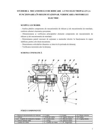 studierea mecanismului de ridicare a unui electropalan la ...