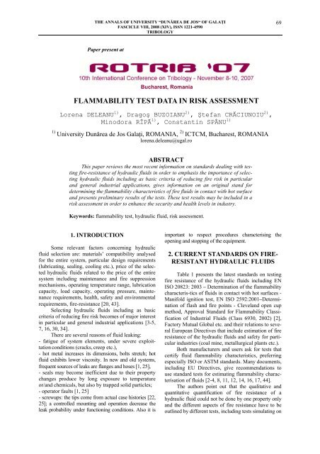 flammability test data in risk assessment