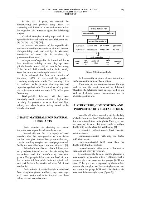 on the future of biodegradable vegetable lubricants - Dunarea de Jos
