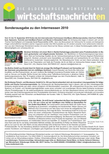 Sonderausgabe zu den Intermessen 2010 - Verbund Oldenburger ...