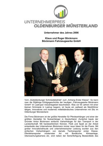 Klaus und Roger BÃ¶ckmann - Verbund Oldenburger MÃ¼nsterland