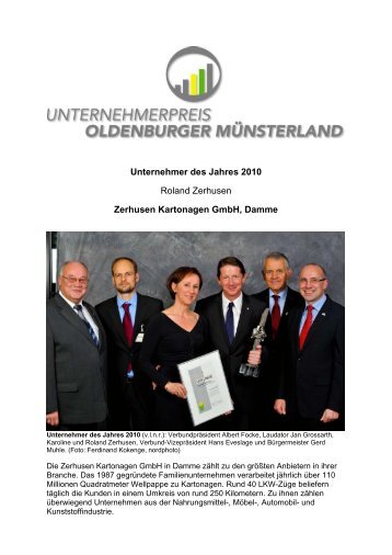 Unternehmer des Jahres 2010 Roland Zerhusen Zerhusen ...