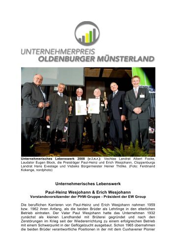 Paul-Heinz Wesjohann - Verbund Oldenburger MÃ¼nsterland
