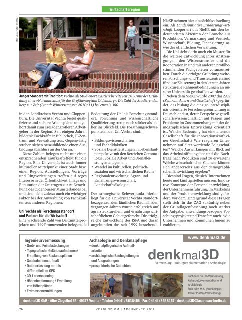 argumente 2011 - Verbund Oldenburger MÃ¼nsterland