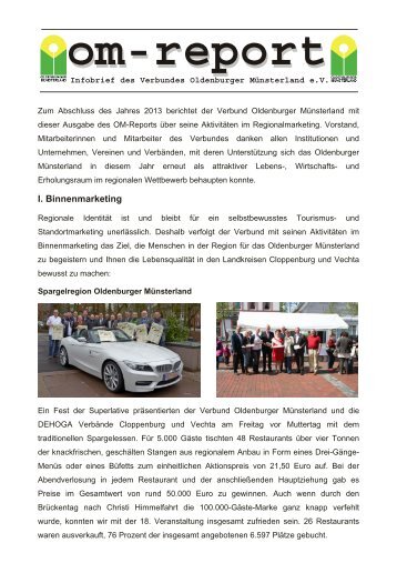om-report 2013 - Verbund Oldenburger Münsterland
