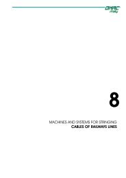 machines and systems for stringing cables of railways lines