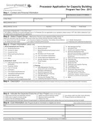 paper application form for Capacity Building activities