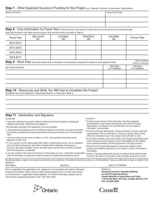 paper application form for Capacity Building activities