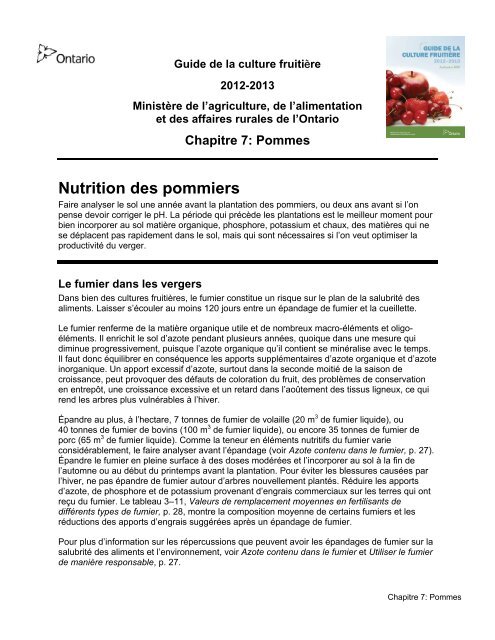 Chapitre 7 - Pommes - PDF 436 kb - Ontario Ministry of Agriculture ...