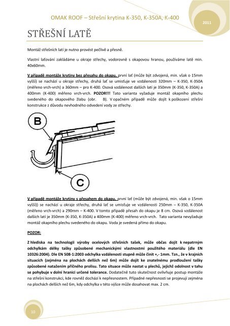 Montážní návod - Krytiny-střechy