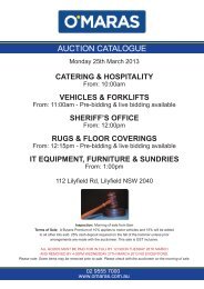 AUCTION CATALOGUE - O'Maras Valuers and Auctioneers