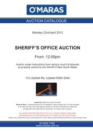 SHERIFF'S OFFICE AUCTION - O'Maras Valuers and Auctioneers