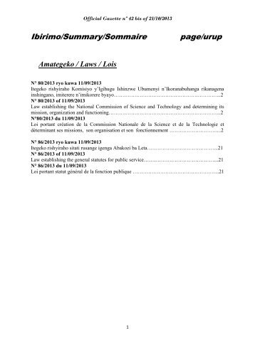 Ibirimo/Summary/Sommaire page/urup - Ombudsman