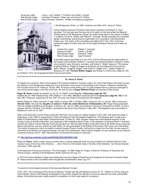 cr ft m sonry - Onondaga and Oswego Masonic District Historical ...
