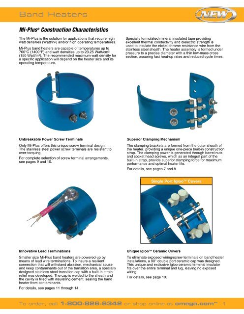 Mi Plus Construction Characteristics Omega Engineering